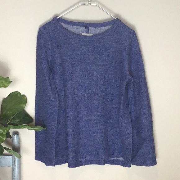 Lou & Grey Tops - Lou & Grey > Blue High Slit Sweatshirt Small
